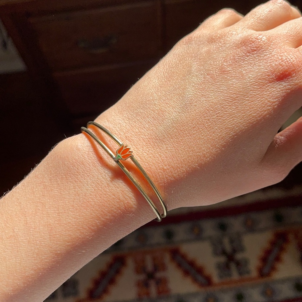 Etsy gold tone tulip bracelet